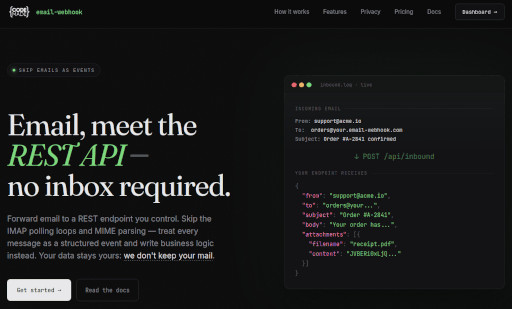 New in email-webhook: new design, logs and a status page!